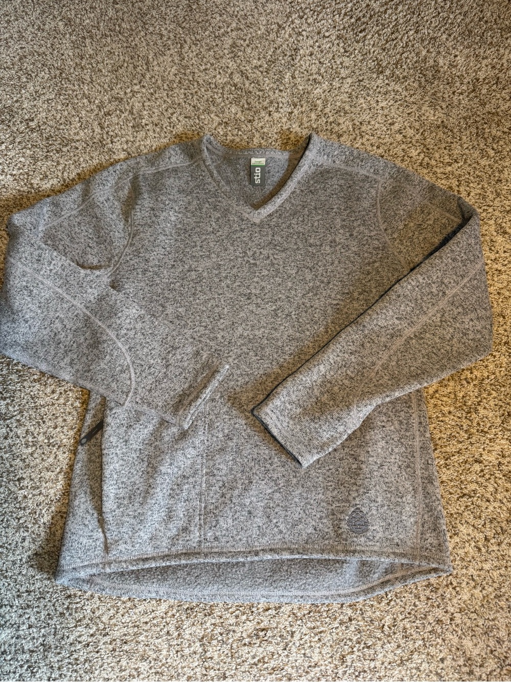 Stio Men's Heather Gray V-Neck Sweater - L